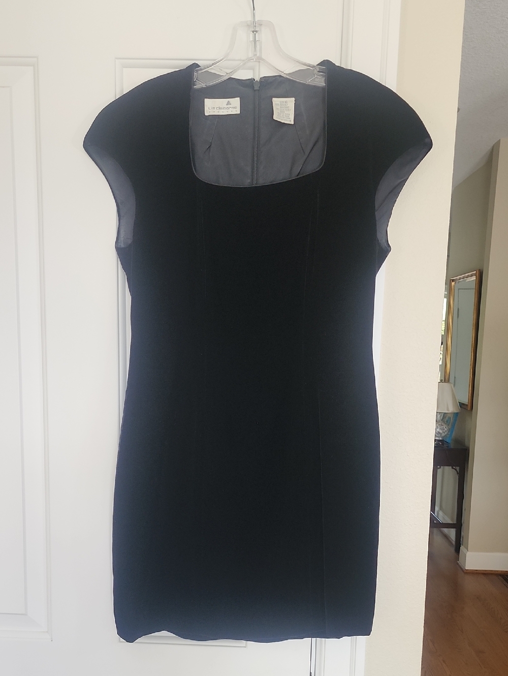 LBD Velvet Cap-Sleeve Sheath Dress